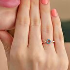 925 Ayar Zirkon Taş Ayarlanabilir Gümüş Yüzük Rose