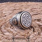 925 Ayar Gümüş Oğuz Kağan Mührü Desenli Erkek Yüzük