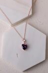925 Ayar Ametist Rengi Zirkon Taşlı Kolye
