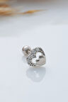 925 Ayar Kalp Motifli Taşlı Minimal Tragus Piercing