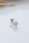 925 Ayar Palmiye Ağacı Motifli Taşlı Minimal Tragus Piercing