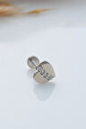 925 Ayar Kalp Motifli Taşlı Minimal Tragus Piercing