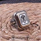 925 Ayar Gümüş Selçuklu Kartalı Desenli Erkek Yüzük