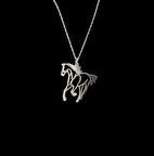 925 Ayar Gümüş At Çizimi Kolye