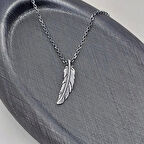 925 Ayar Gümüş Tüy Unisex Kolye