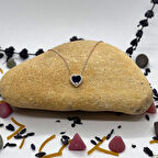 925 Ayar Zirkon Taşlı Gümüş Kalp Kolye