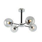 TT009-4 KR TT Aydınlatma Krom Rengi Kaplama 4 lü Füme Camlı Lüks Avize