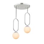 TT016-2 KR TT Aydınlatma Krom Kaplama Beyaz Camlı 2 li Avize