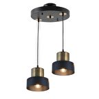 TT031-2Y-SY-ESK TT Aydınlatma Mat Siyah-Eskitme 2 li Yuvarlak Avize