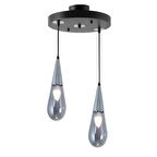 TT023-2Y-SY-KR TT Aydınlatma Krom 2 li Damla Modeli Yuvarlak Avize