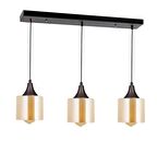 TT029-3S-SY-BAL  TT Aydınlatma Mat Siyah - Bal 3 lü Sıralı Avize