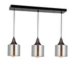 TT029-3S-SY-FÜME TT Aydınlatma Mat Siyah - Füme 3 lü Sıralı Avize