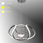 TT306-TPL-KR TT Aydınlatma Kavis Modeli Krom Kaplama Tek Toplu 3 Renk Modüllü Ledli Avize