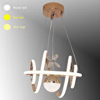 TT005-LDTPL-FSR TT Aydınlatma Burgu Modeli Fransız Sarısı Kaplama Ledli Toplu 3 Renk Modüllü Ledli A