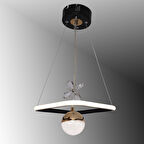 TT037-SYSR TT Aydınlatma Kare Model Mat Siyah-Gold Tek Toplu 3 Renk Modüllü Ledli Avize