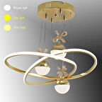 TT310-3TPL-SR TT Aydınlatma Trio Modeli Sarı Kaplama 3 Toplu 3 Renk Modüllü Ledli Avize