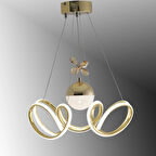 TT330-1TPL-SR TT Aydınlatma Zambak Modeli Sarı Kaplama Tek Toplu 3 Renk Modüllü Ledli Avize