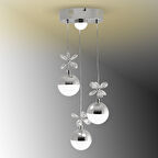 TT063-3-SPT-KR TT Aydınlatma Kelebek Toplu-Spotlu Krom 3 lü 3 Renk Modüllü Ledli Avize