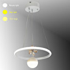 TT037-YUV-BY TT Aydınlatma Yuvarlak Model Mat Beyaz Tek Toplu 3 Renk Led Avize