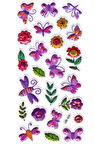 Sticker Kabartmalı Stiker Defter Planlayıcı Etiket (Lde029)-19x9cm - Mor Kelebekler