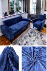 LACİVERT Lastikli 3 3 1 1 Kadife Koltuk Örtüsü Takımı| Kanepe Kılıfı| Çekyat Örtüsü| Koltuk Kılıfı