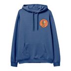 Explorer Baskılı Hoodie-Royal Mavi