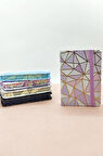 Geometrik Desenli A7 Not Defteri , Lastikli Cep Defteri - Lila