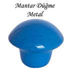 Mavi Mantar Düğme Kulp Çocuk Bebek Mobilya Çekmece Dolap Kapak Kulbu Metal Kulp Aksesuarları Vidalı