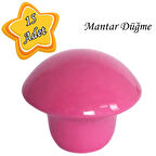 15 Adet Pembe Mantar Düğme Kulp Çocuk Bebek Mobilya Çekmece Dolap Kapak Kulbu Metal Kulp Aksesuarları Vidalı
