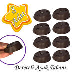 8 Adet Dereceli Ayak Tabanı Kahverengi Mobilya Masa Sehpa Ayağı Bağlantı Aparatı Açılı  Plastik