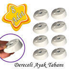 8 Adet Dereceli Ayak Tabanı Beyaz Mobilya Masa Sehpa Ayağı Bağlantı Aparatı Açılı  Plastik