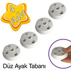 4 Adet Düz Ayak Tabanı Beyaz Mobilya Masa Sehpa Ayağı Bağlantı Aparatı Plastik