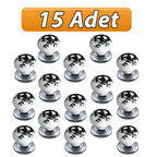 15 Adet Siyah Gül Desenli Beyaz Polimer Düğme Kulp Krom Tablalı Mobilya Mutfak Dolabı Çekmece Kulbu Kulpları