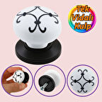 Defne Siyah Çizgili Beyaz Polimer Düğme Kulp Siyah Tablalı Mobilya Mutfak Dolabı Çekmece Kulbu Kulpları