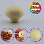 Kamelya Kulp Krem Polimer Düğme Kulp Mantar Mobilya Mutfak Dolabı Çekmece Kulbu Kulpları