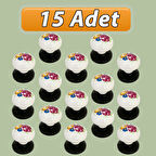 15 Adet Menekşe Kulp Beyaz Polimer Düğme Kulp Siyah Tablalı Mobilya Mutfak Dolabı Çekmece Kulbu Kulpları