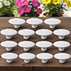 15 Adet Plastik Kulp Beyaz Bombeli Düğme Mobilya Mutfak Dolap Dolabı Tek Vidalı Çekmece Kulbu Kulpları