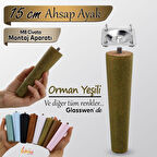 Ahşap Ayak 15 Cm Orman Yeşili M8 Civatalı Bağlantı Aparatlı Dolap Mobilya Koltuk Kanepe Destek Ayağı Ayakları