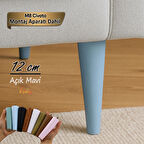 Ahşap Ayak 12 Cm Açık Mavi M8 Civatalı Bağlantı Aparatlı Dolap Mobilya Koltuk Kanepe Destek Ayağı Ayakları