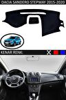 GUERRINO Torpido Koruma Halısı Siyah Kenar Renk Siyah Dacia Sandero Stepway 2015-2020 ile Uyumlu