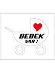 Arabada Bebek Var Sticker BEyaz Renk 22CM
