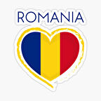 Romanya Bayrağı - Romanya Aşk Sticker Etiket 19CM