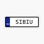 Sibiu Romania Number Plate Sticker 18CM Araba Etiket