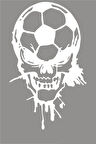 Futbol Topu Ve Kuru Kafa Araç oto Araba Sticker Yapıştırma 15cm Beyaz