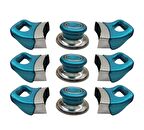 Turkuaz Tencere Tava Yan Kulpları ve Kapak Kulpu Seti - 3 Set