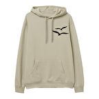 Gull  Baskılı Krem Hoodie