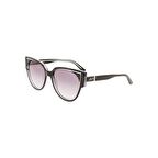 KL 6068S 005 55 Kadın Cat Eye Kristal Siyah Kemik Güneş Gözlüğü