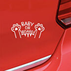 Kedi Baby on Board Arabada Kedi var Beyaz Renk 18 cm