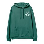 Anchor  Baskılı Yeşil Hoodie