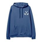 Anchor Baskılı Hoodie-Royal Mavi